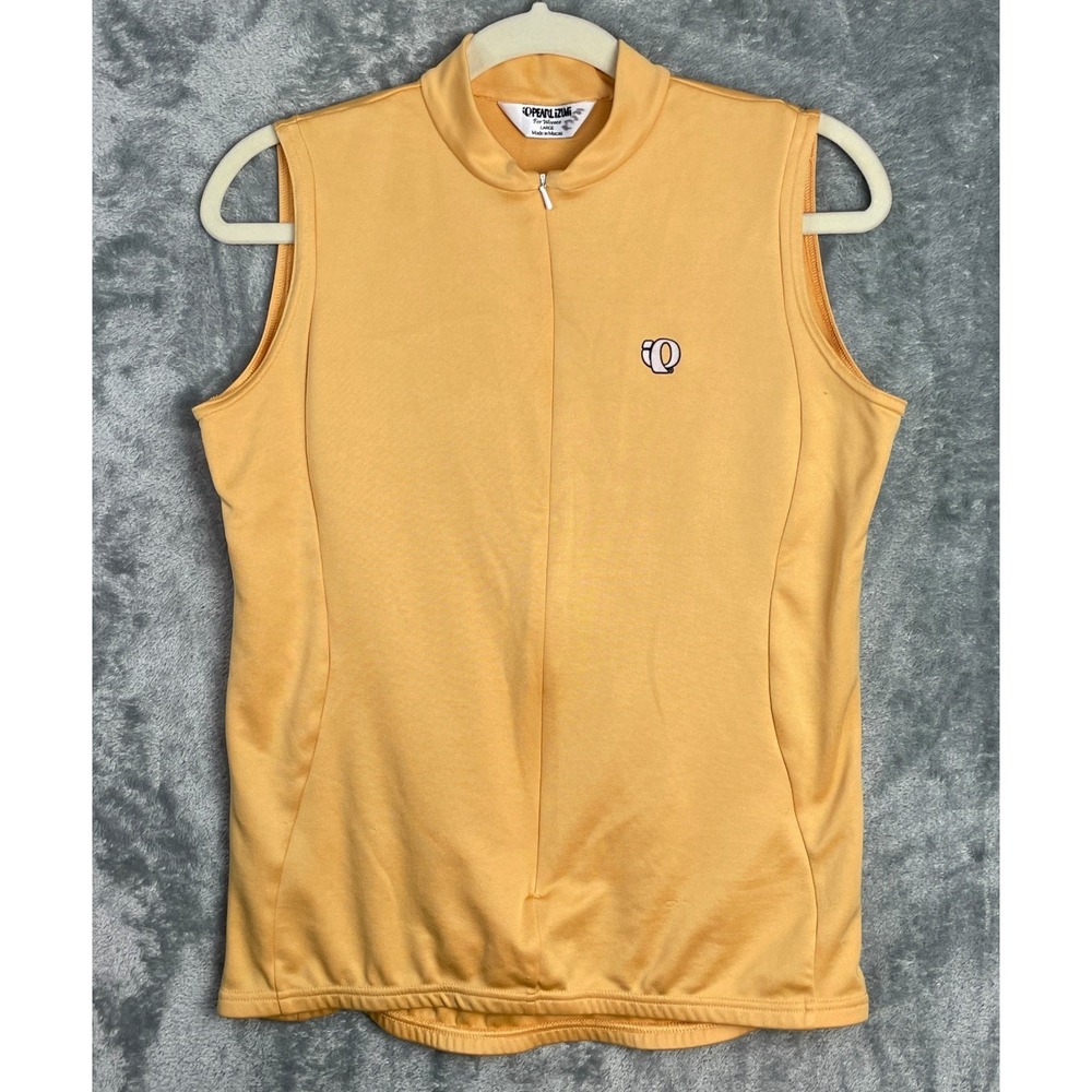 Pearl Izumi Cycling Vest Womens Large Orange‎ Back Pockets Zip Bicycle Sports
